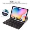Samsung Galaxy Tab S6 Lite Bluetooth Keyboard Leather Case - Black+White - 4