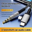 2 in 1 8 Pin USB-C to 3.5mm Car AUX Audio Adapter Cable 1m Grey - 2