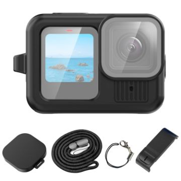 PULUZ Silicone Protective Case for GoPro HERO13 Black with Wrist Strap & Lens Cover - 1