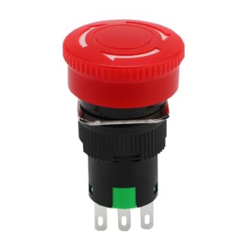 LA16 16mm Emergency Stop Switch Mushroom Type Self-Locking Pushbutton - 1