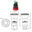 LA16 16mm Emergency Stop Switch Mushroom Type Self-Locking Pushbutton - 3