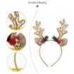 Bell Antler Headdress Christmas Ball Party Decoration Headband Gold - 5
