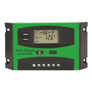 30A Solar Charge Controller Dual USB LCD Regulator - 1