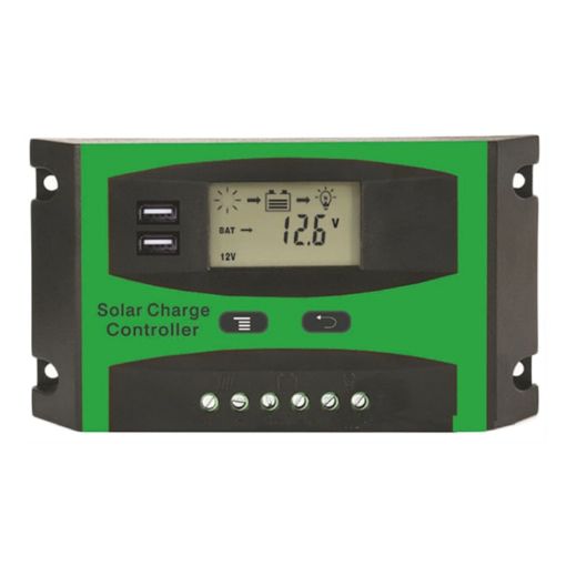 10A 12V/24V Solar Charge Controller Dual USB Port LCD Display - 1