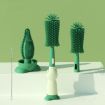 Portable 3 In 1 Silicone Bottle Brush Set - Green - 1