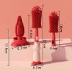 Portable 3 In 1 Silicone Bottle Brush Set - Green - 3