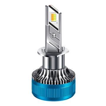 50W Three-color LED Double Copper Tube Aluminum Alloy Headlight, Bulb: H1 - 1