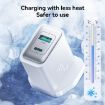 JOYROOM JR-TCF15 30W USB+USB-C Fast Charger - UK Plug (White) - 4