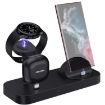 Black B25 Type-C 4-in-1 Charging Stand Phone Holder for Samsung Watch/Galaxy Buds - 1