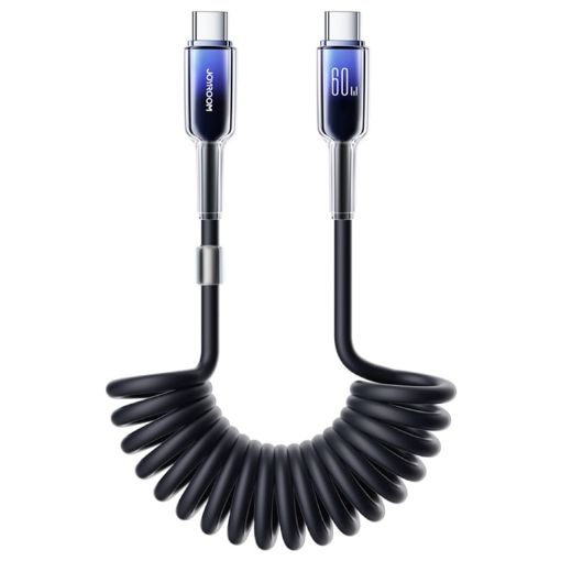 JOYROOM S-A43 60W USB-C to USB-C Coiled Fast Charging Data Cable - 1
