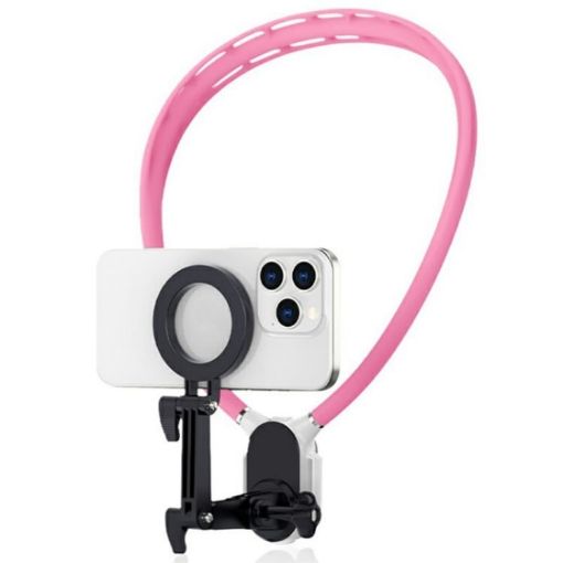 POV View Mount Magnetic Collar Phone Clamp Bracket (Pink) - 1