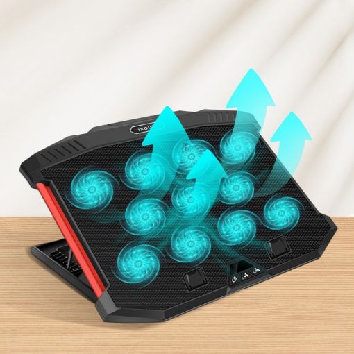 NUOXI X100 Laptop Cooling Rack - 11 Fans LED Screen, Adjustable - 1
