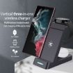 15W Qi Wireless Charger 3-in-1 Stand for Samsung Watch/Galaxy Buds - 2