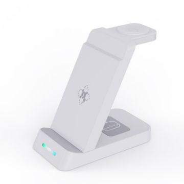 White B20A 15W Qi Wireless Charger 3-in-1 Stand for Samsung Watch/Galaxy Buds - 1
