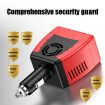 75W Car Inverter Voltage Conversion USB Port Charger, Black - 6