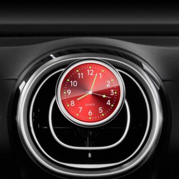Car Digital Electronic Quartz Luminous Clock Ruby Red Clip - 1