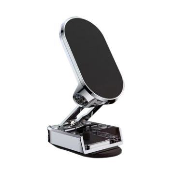 D11 Magnetic Car Phone Holder Dashboard Stand - Silver Glossy - 1