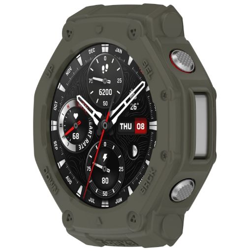 Amazfit T-Rex3 Armor Hollow TPU Half Coverage Watch Case - Juugle Green - 1