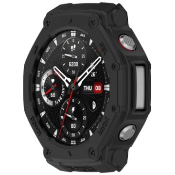 Amazfit T-Rex3 Armor Hollow TPU Half Coverage Watch Case - Black - 1