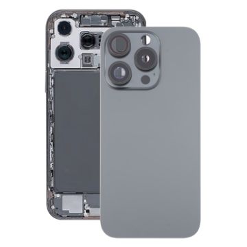 iPhone 16 Pro Glass Battery Back Cover with Camera Lens - Black - 1