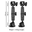 2x Single-leg Car Suction Cup Mount Crab Clamps Set - Black - 2