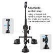 2x Single-leg Car Suction Cup Mount Crab Clamps Set - Black - 3