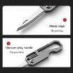 Multifunctional Titanium Keychain Mini Folding Knife with 2 Titanium Ring - 9