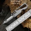 Titanium Keychain Folding Knife with Steel Ring - 5