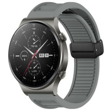 Grey Silicone Watch Band for Huawei GT2 Pro 22mm - Magnetic Buckle - 1