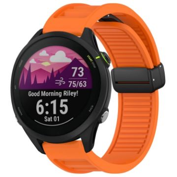 Garmin Forerunner 255 Music 22mm Orange Silicone Watch Band - 1