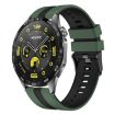 Huawei Watch GT4 46mm 22mm Silicone Watch Band - Olive Green+Black - 1