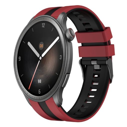 Amazfit Balance 22mm Two-Color Sports Silicone Watch Band - Red+Black - 1