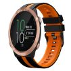 Garmin Forerunner 645 Music 20mm Silicone Watch Band - Black+Orange - 1