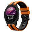 Garmin Forerunner 255 Music 22mm Silicone Watch Band - Orange+Black - 1