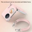 Huawei P50 Pocket Liquid Leather Phone Case with Strap - White - 3