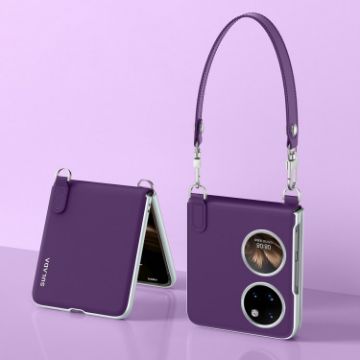 Huawei P50 Pocket Liquid Leather Phone Case (Purple) - 1