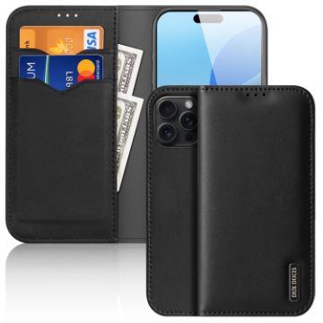 iPhone 16 Pro DUX DUCIS Hivo Series Cowhide + PU + TPU Flip Phone Case - 1