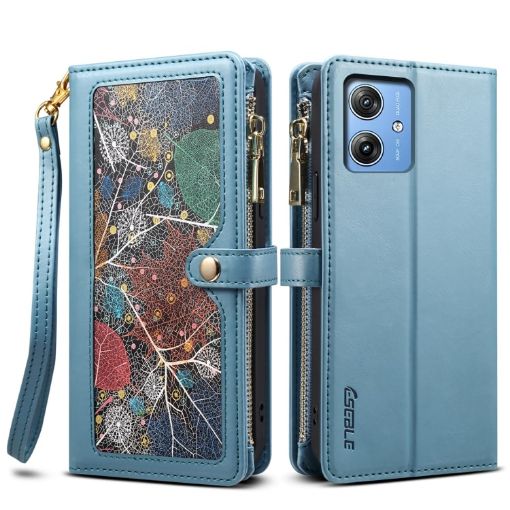 Motorola Moto G64 5G Global Blue Leather Case - 1