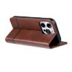 iPhone 16 Pro AZNS Magnetic Calf Texture Flip Leather Phone Case - Dark Brown - 5