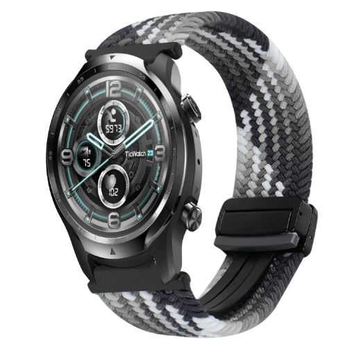 Ticwatch Pro 22mm Magnetic Buckle Braided Watch Band - Dazzling Black - 1