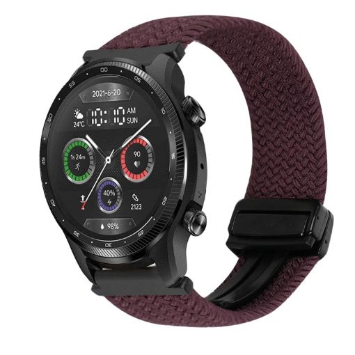 Ticwatch Pro X 22mm Magnetic Buckle Braided Watch Band - Dark Brown - 1