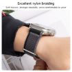 Apple Watch SE 2023 40mm Dual-Section Loop Nylon Watch Band Blue Black - 3