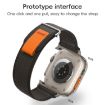 Apple Watch SE 2023 40mm Dual-Section Loop Nylon Watch Band Blue Black - 7