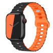 Apple Watch Series 7 41mm Silicone Watch Band - Black Orange - 1
