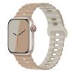Apple Watch SE 2023 44mm Silicone Watch Band - Milk Tea Rock White - 1