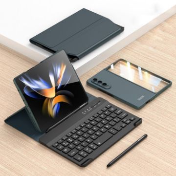 Samsung Galaxy Z Fold3 5G Magnetic Folding Bluetooth Keyboard Leather Case - 1