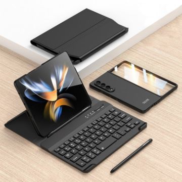 Samsung Galaxy Z Fold4 5G Magnetic Folding Bluetooth Keyboard Leather Case - 1