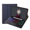 Samsung Galaxy Tab S8/S7 A700B-AS Lambskin Texture Backlight Bluetooth Keyboard Leather Tablet Case Blue - 1