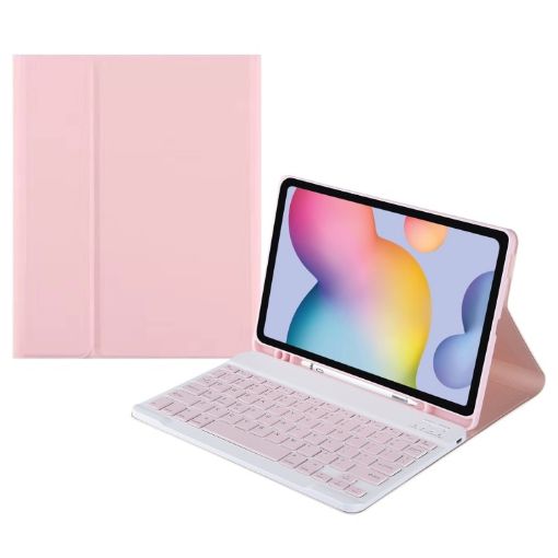 Samsung Galaxy Tab S9 FE Bluetooth Keyboard Leather Case (Pink) - 1