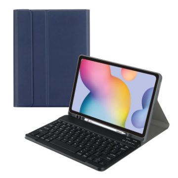 Samsung Galaxy Tab S9 FE+ Bluetooth Keyboard Leather Case (Dark Blue) - 1